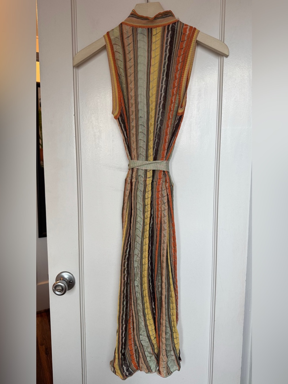 Missoni Striped Sleeveless Maxi Dress in Orange, Yellow, Cream - Picture 2 of 13